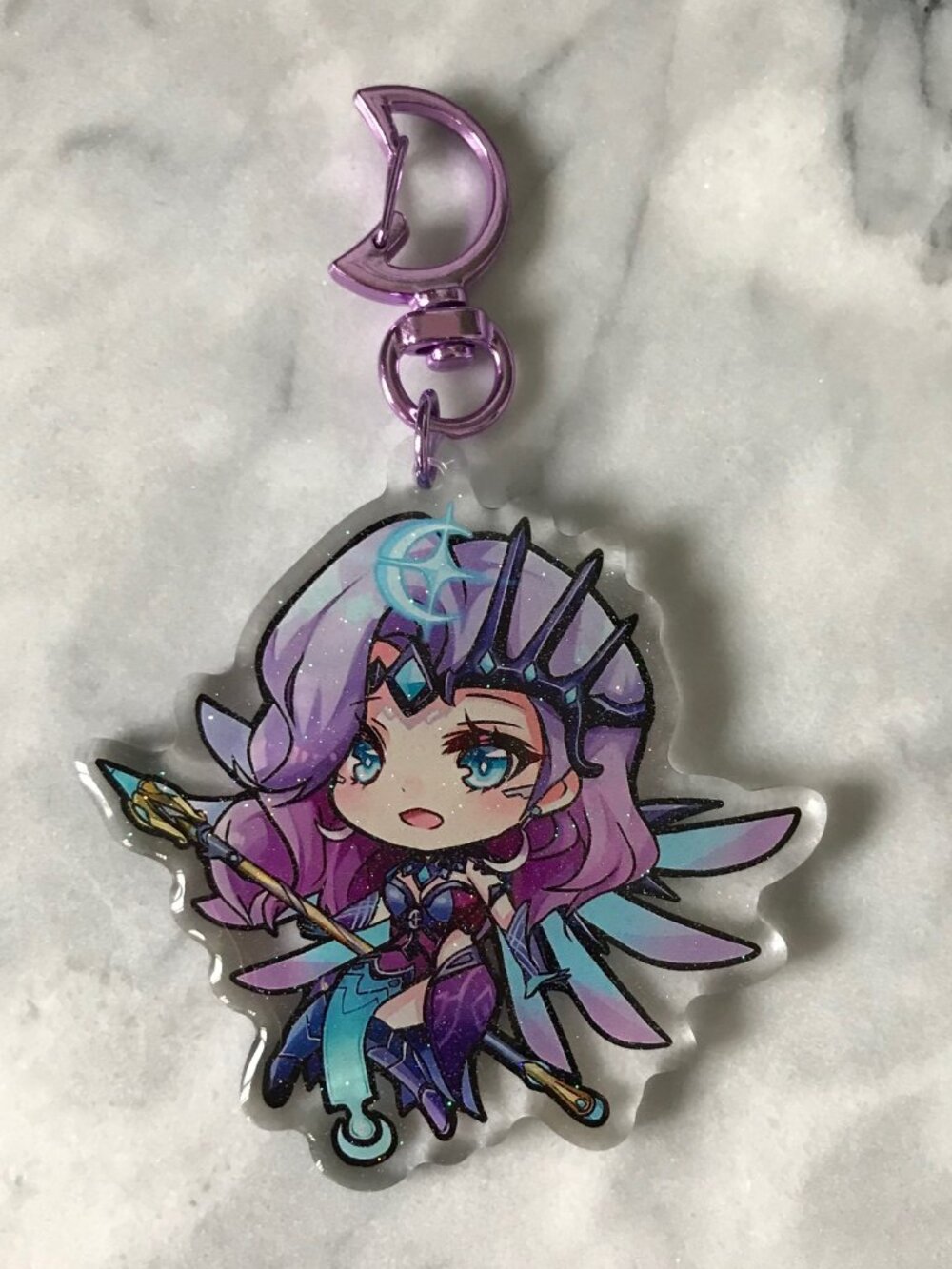 Overwatch Atlantic Mercy 2.5" Glitter Epoxy Keychain